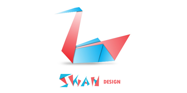 logo origami swan