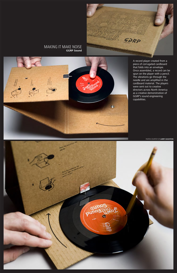GGrp sound : une platine vinyle portable en carton 1