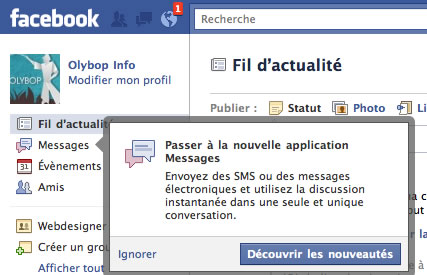 La nouvelle fonction Message de facebook [Fr] 2