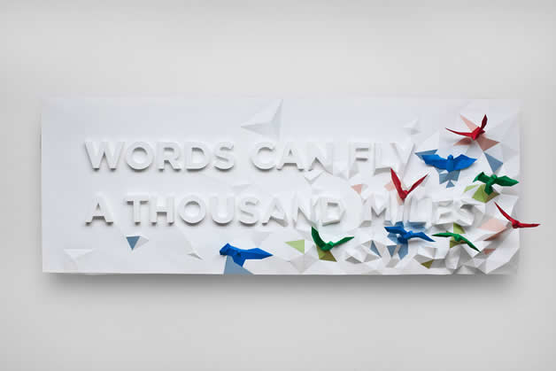 Words can fly - Hommage en Origami et Typographie à Fukushima 6