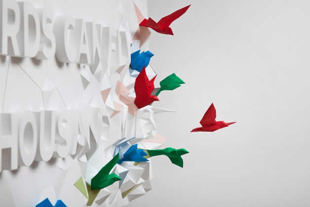 Words can fly - Hommage en Origami et Typographie à Fukushima 5
