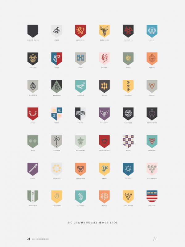 Redesign des sceaux Game of Thrones 5