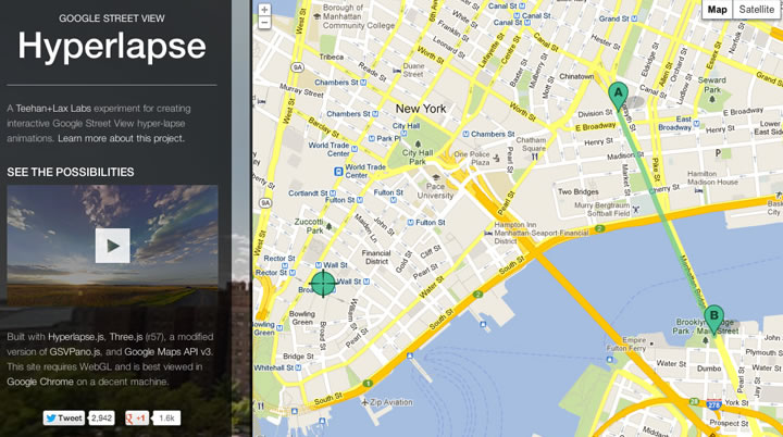 Hyperlapse : Naviguez dans Google maps entre 2 lieux