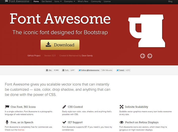 icons font - fortawesome