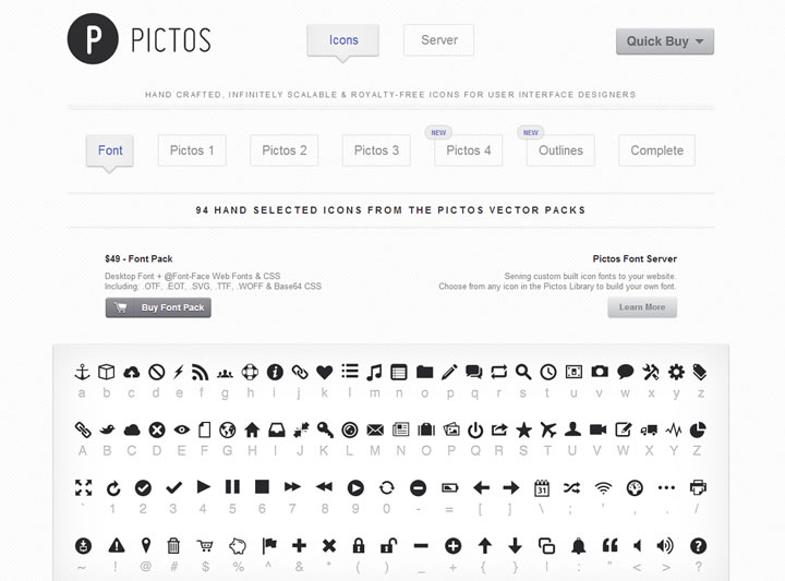 icons font - pictos