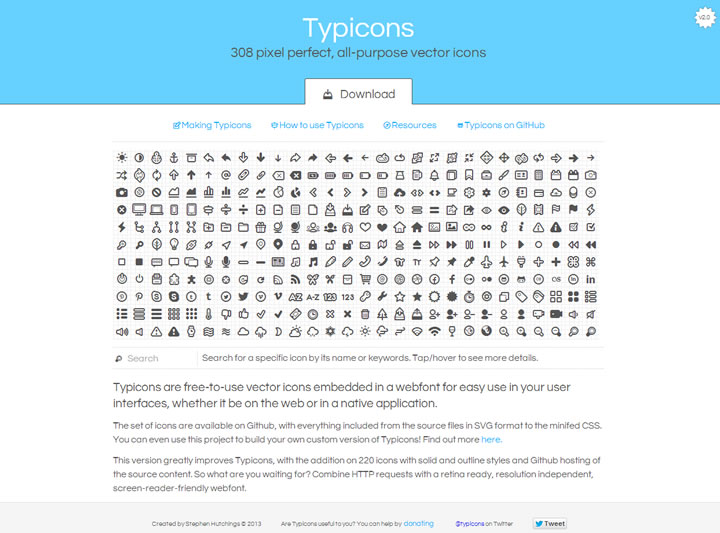 icons font - typoicons