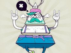 Triangle hipster bizarre character