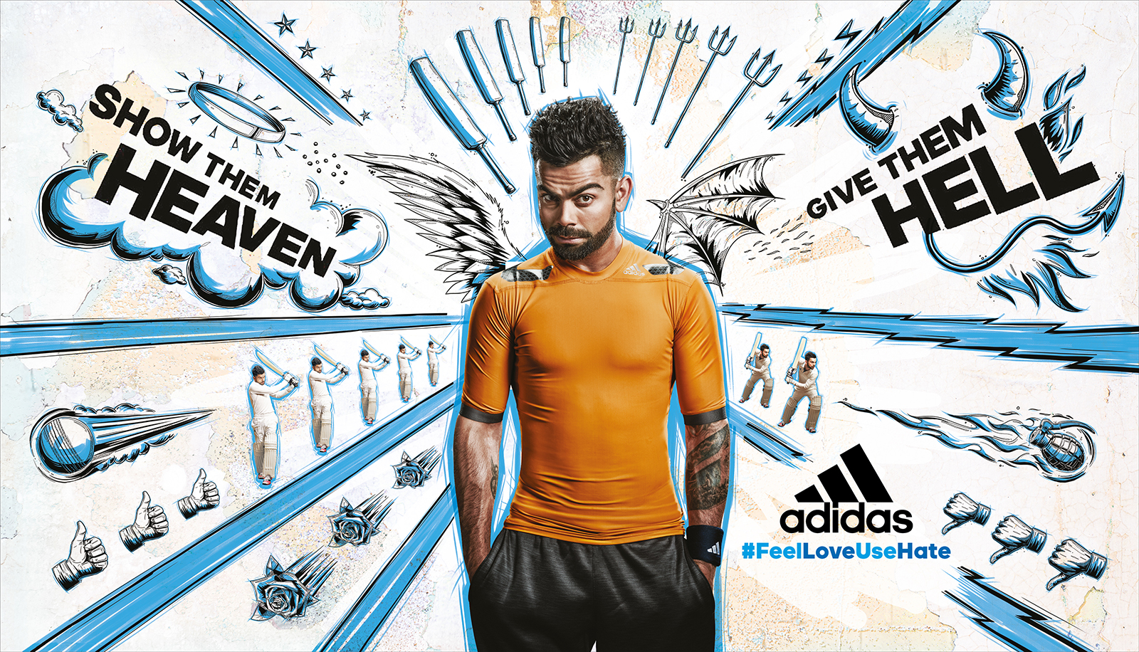 Adidas blue poster 30x17 inch