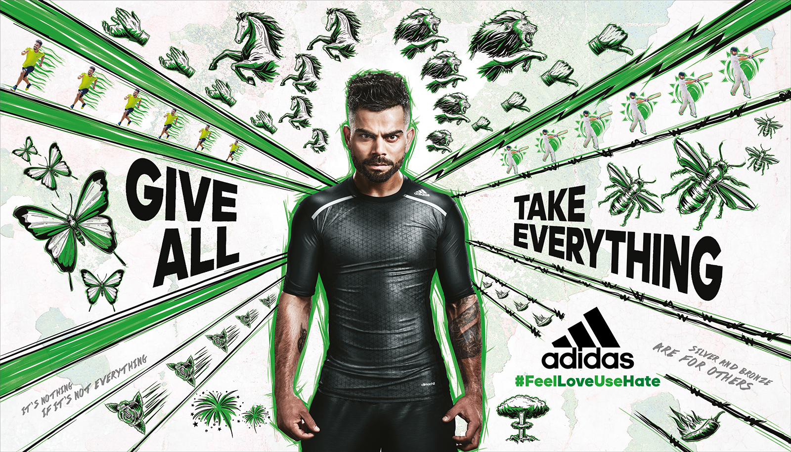 adidas green poster 30x17 inch