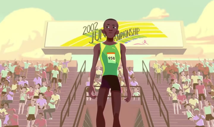 Motion Design : L'histoire d'Usain Bolt en animation 1