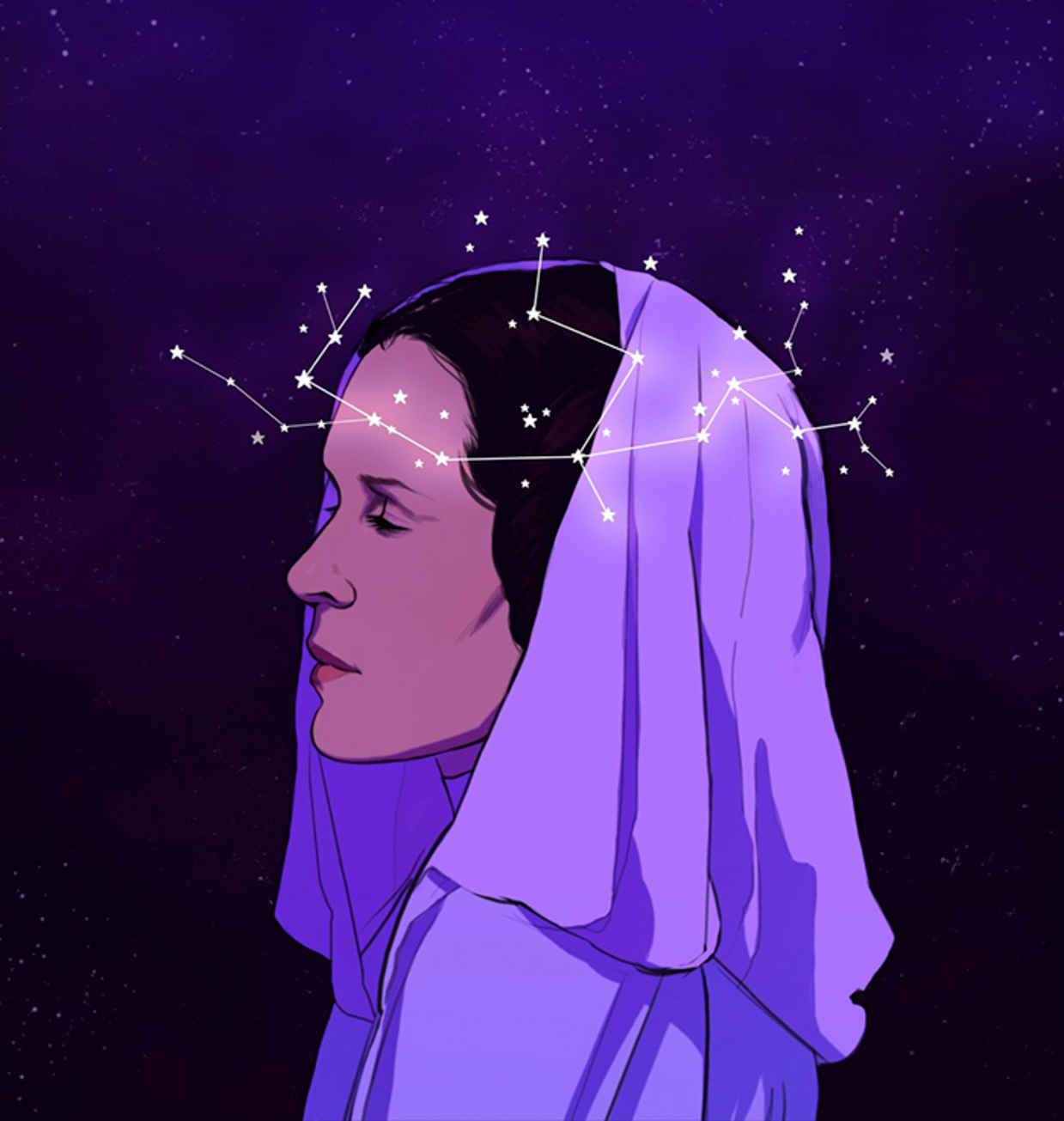 Les hommages en illustrations de Carry Fisher ou Princesse Leia dans StarWars 30