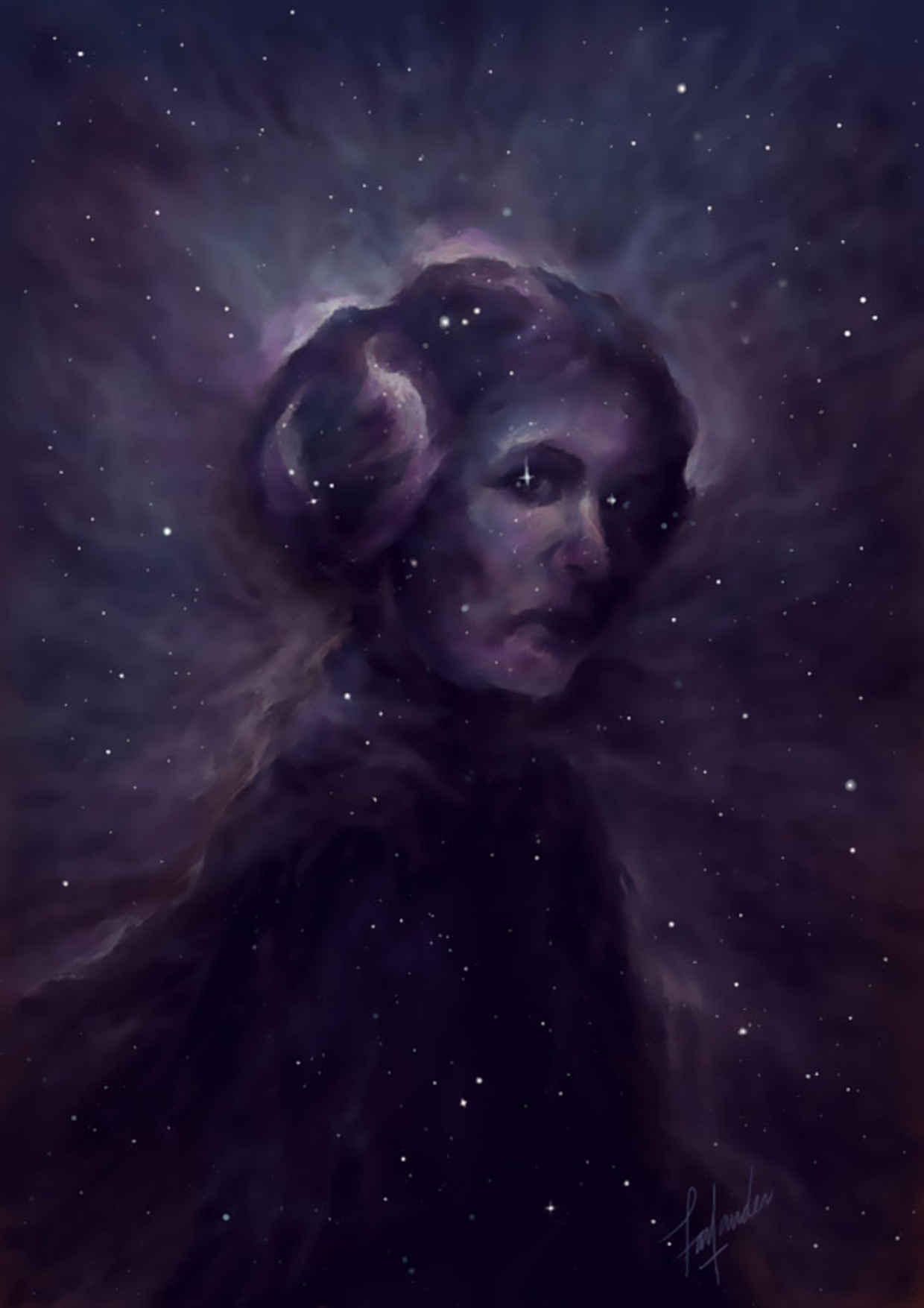 Les hommages en illustrations de Carry Fisher ou Princesse Leia dans StarWars 25