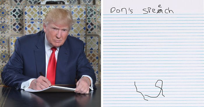 Les meilleurs détournements de la photo de Trump en train d'écrire 12