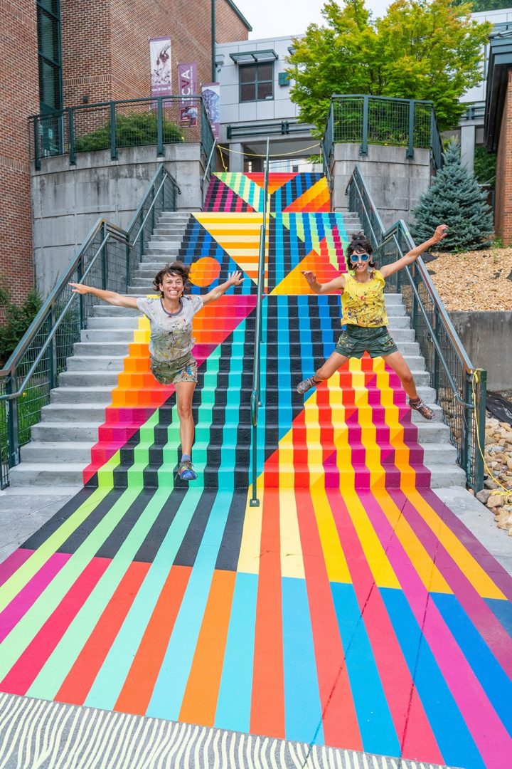 Superbe street art d'escalier à Baltimore 2