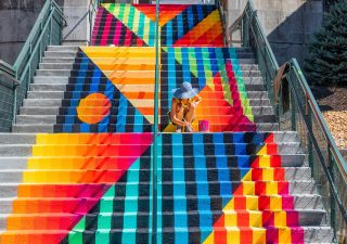 Superbe street art d’escalier à Baltimore