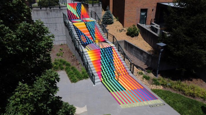 Superbe street art d'escalier à Baltimore 4
