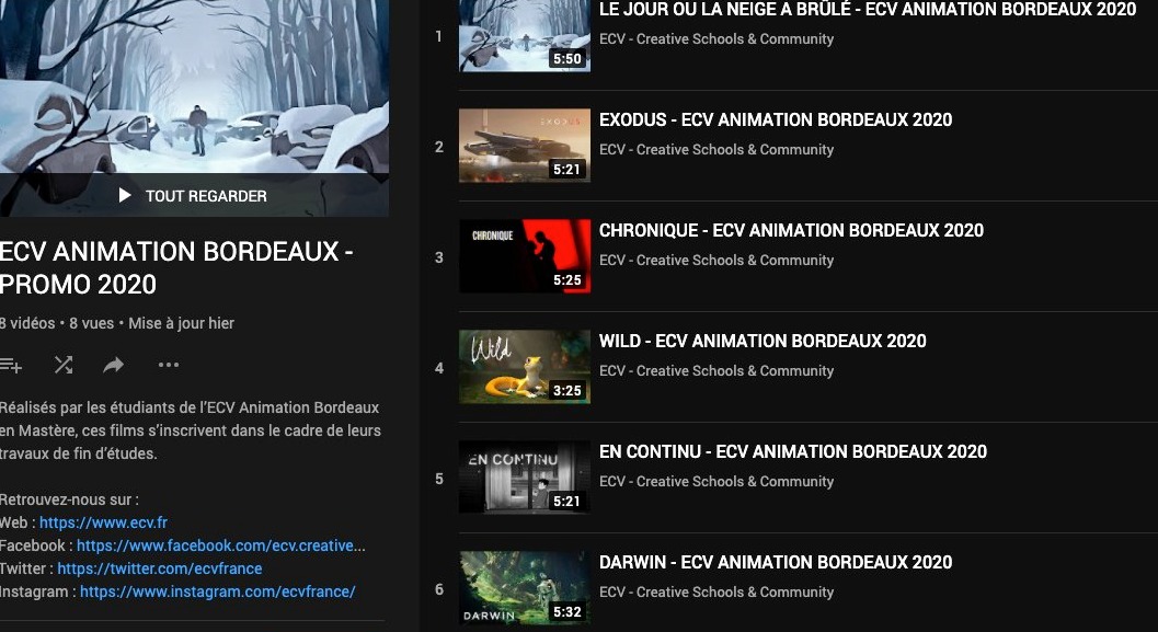 Les courts métrages de l’ECV Bordeaux 2020
