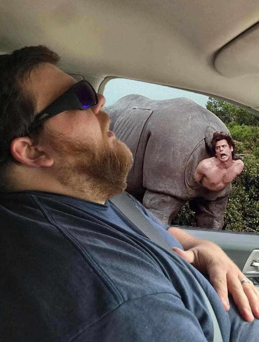 Photomontage : Quand un homme s’endort en voiture, les internautes…
