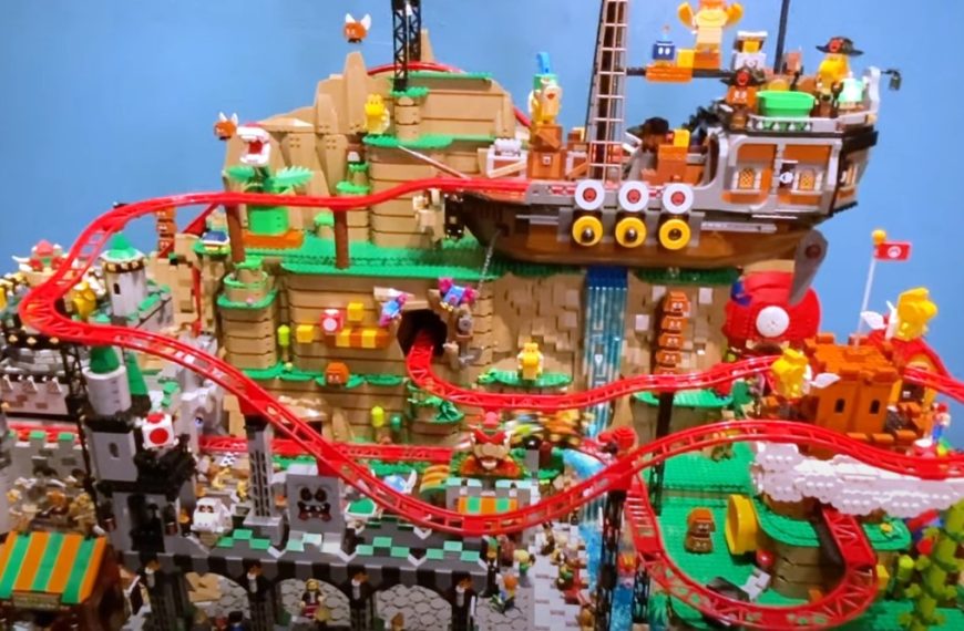 Découvrez cette immense création LEGO : le parcours de montagnes russes Mario Kart