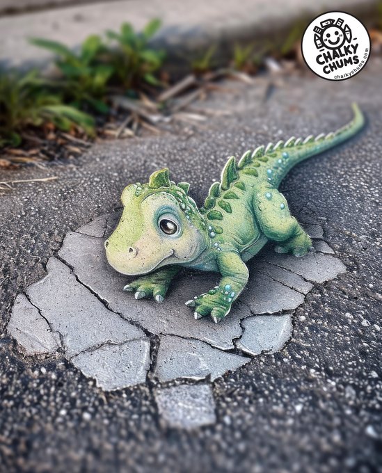 Streetart en 3D trop mignon - Chalkychums 2